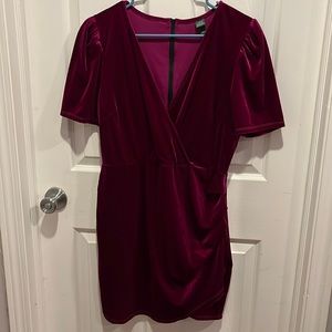 Wild Fable (Target) magenta velvet mini dress